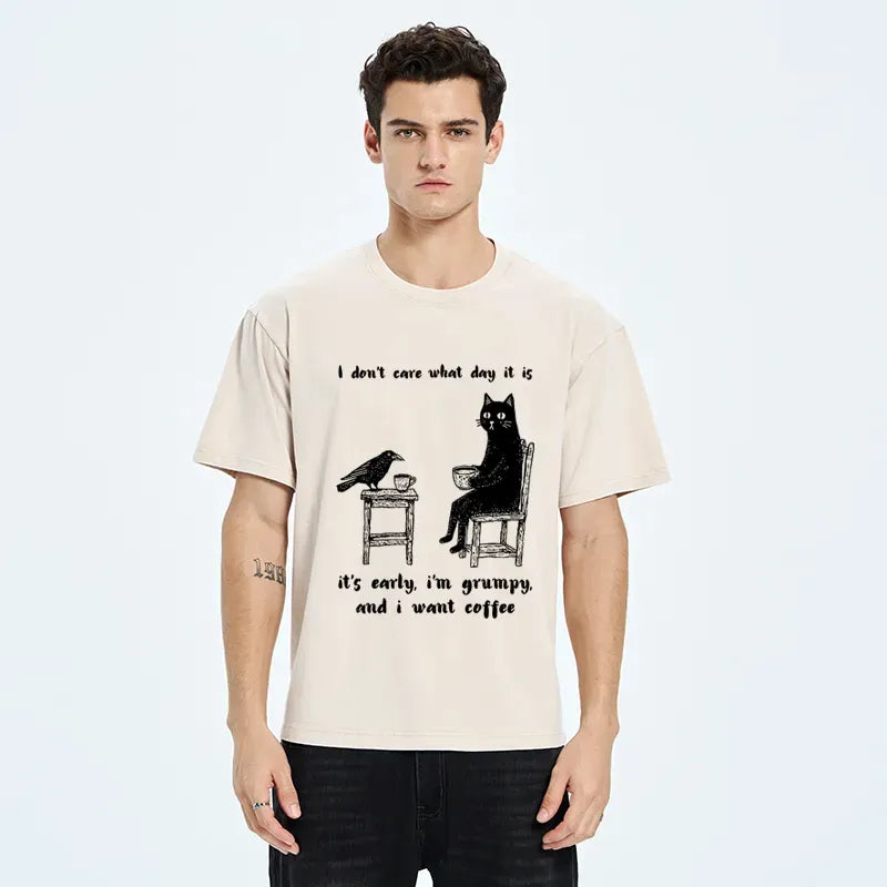 Kyoto-Lion Early, Grumpy, Coffee Washed T-Shirt