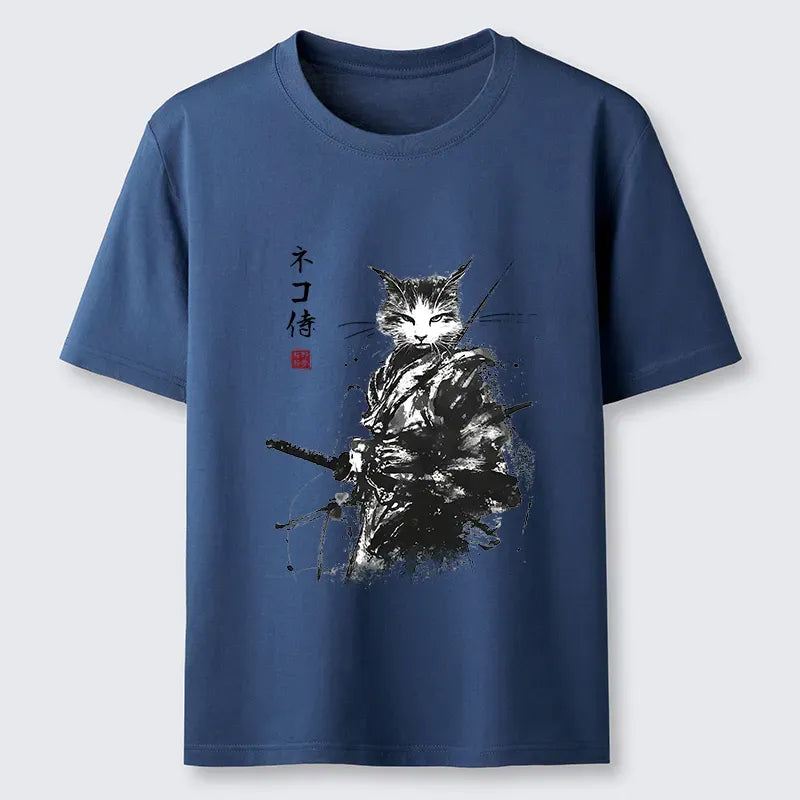 Vintage Ukiyo-e Cat Tee for Summer