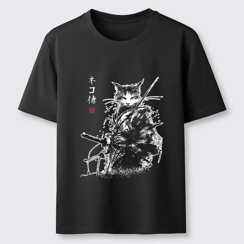 Vintage Ukiyo-e Cat Tee for Summer