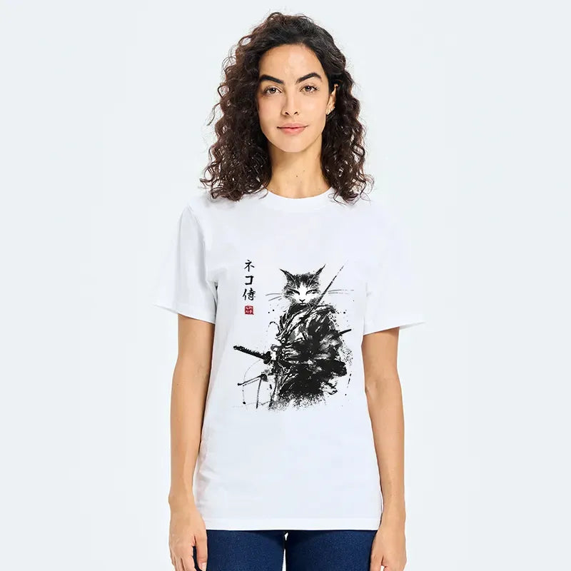 Vintage Ukiyo-e Cat Tee for Summer