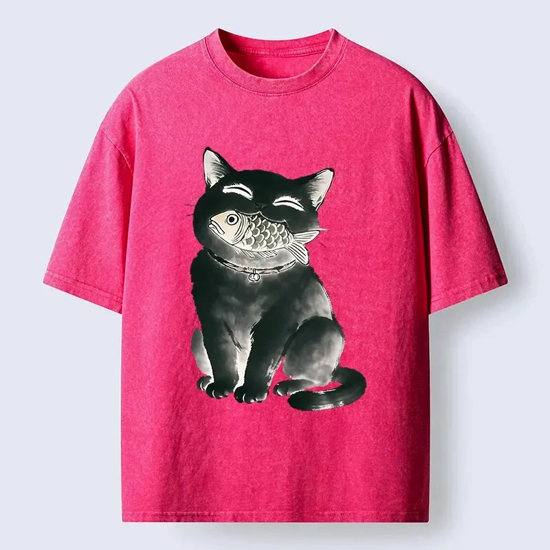 Japanese Black Cat T-Shirt