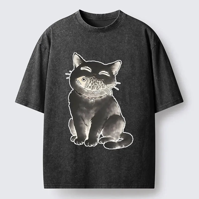 Japanese Black Cat T-Shirt