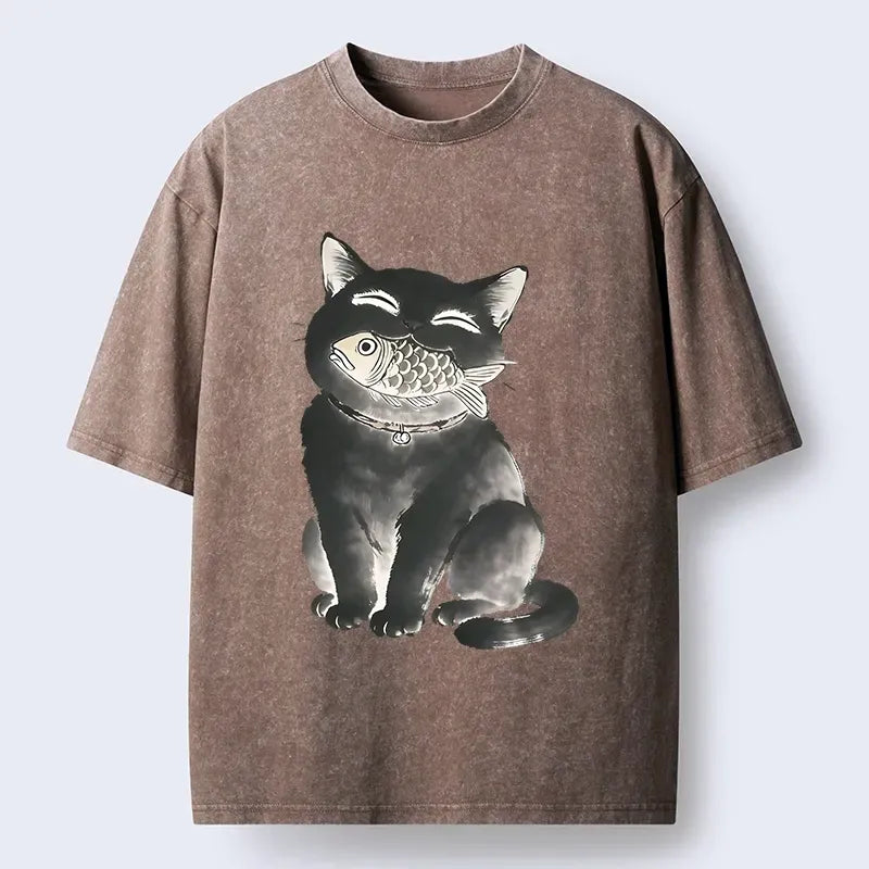 Japanese Black Cat T-Shirt