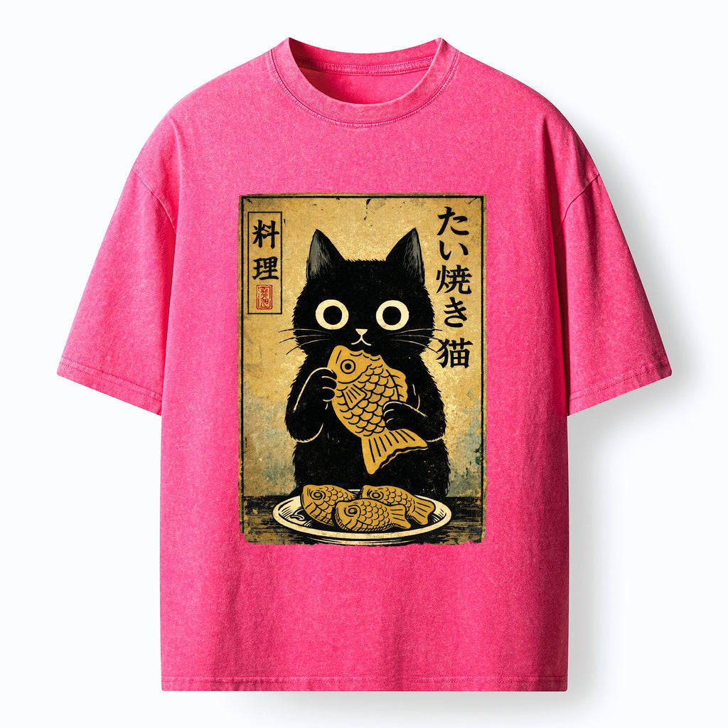 trendy kyoto cat t-shirt for summer