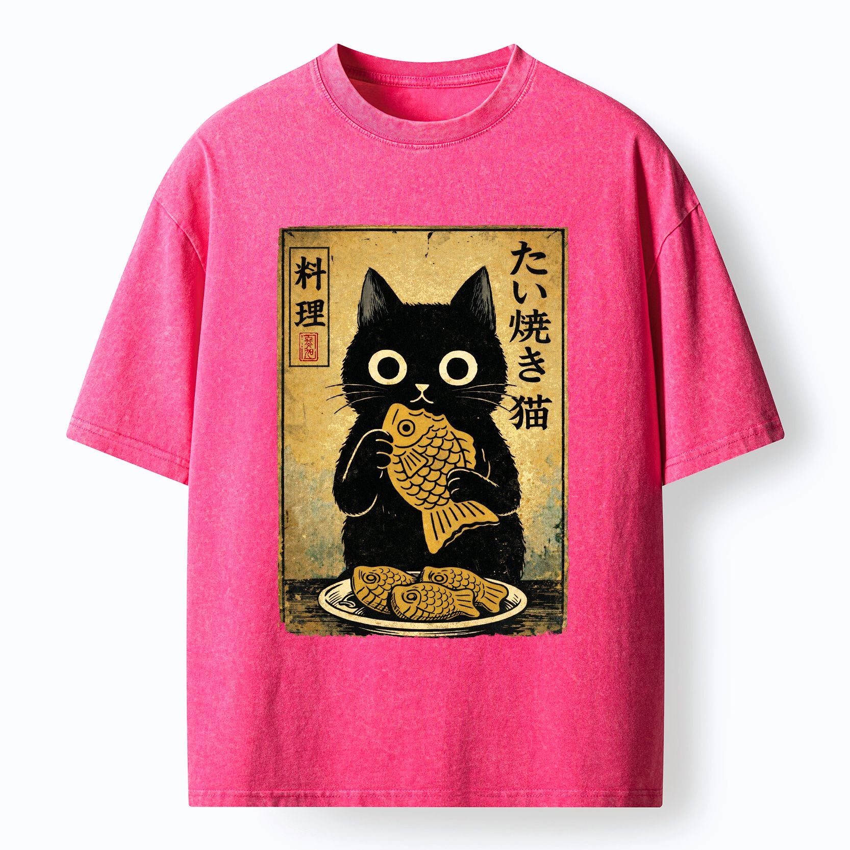 trendy kyoto cat t-shirt for summer