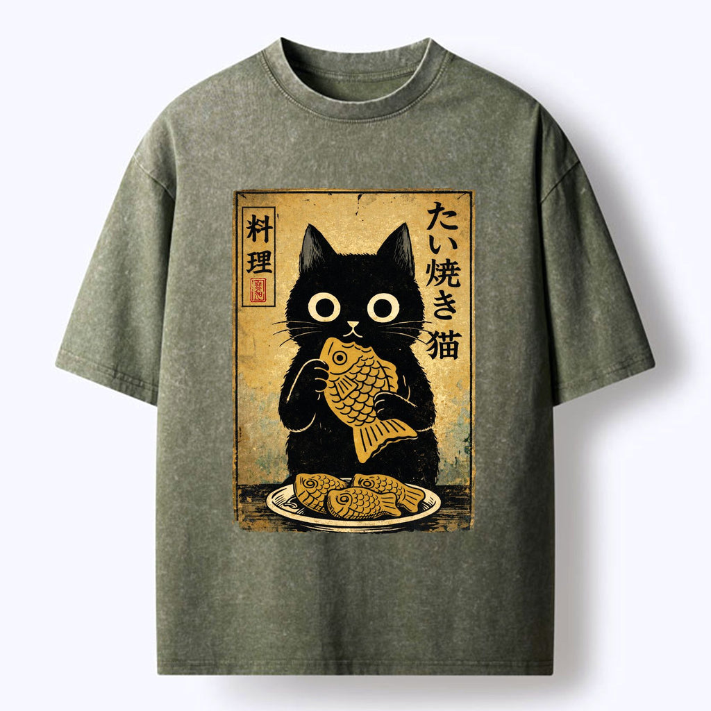 trendy kyoto cat t-shirt for summer