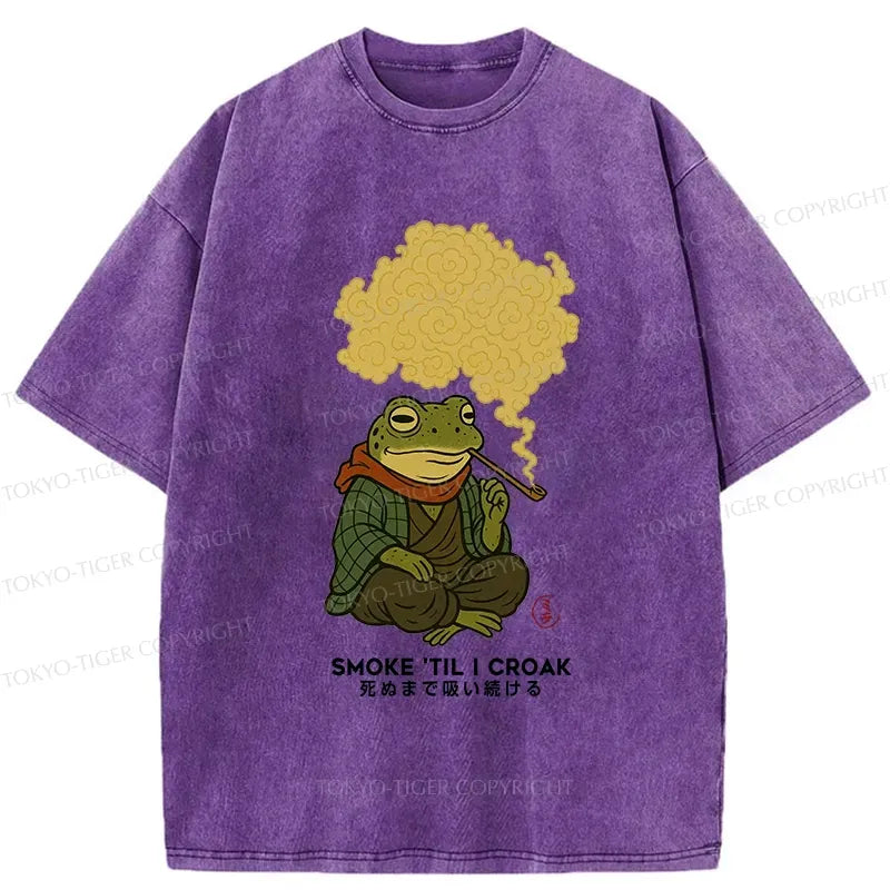 Kyoto-Lion Smoke 'Til I Croak Washed T-Shirt