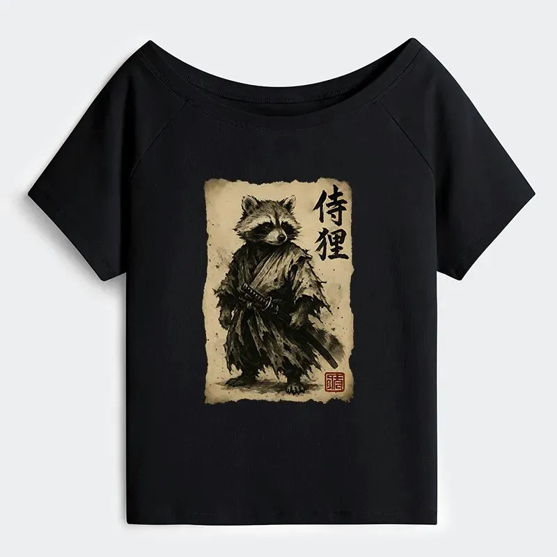 Raccoon Samurai T-Shirt New Arrival 2024