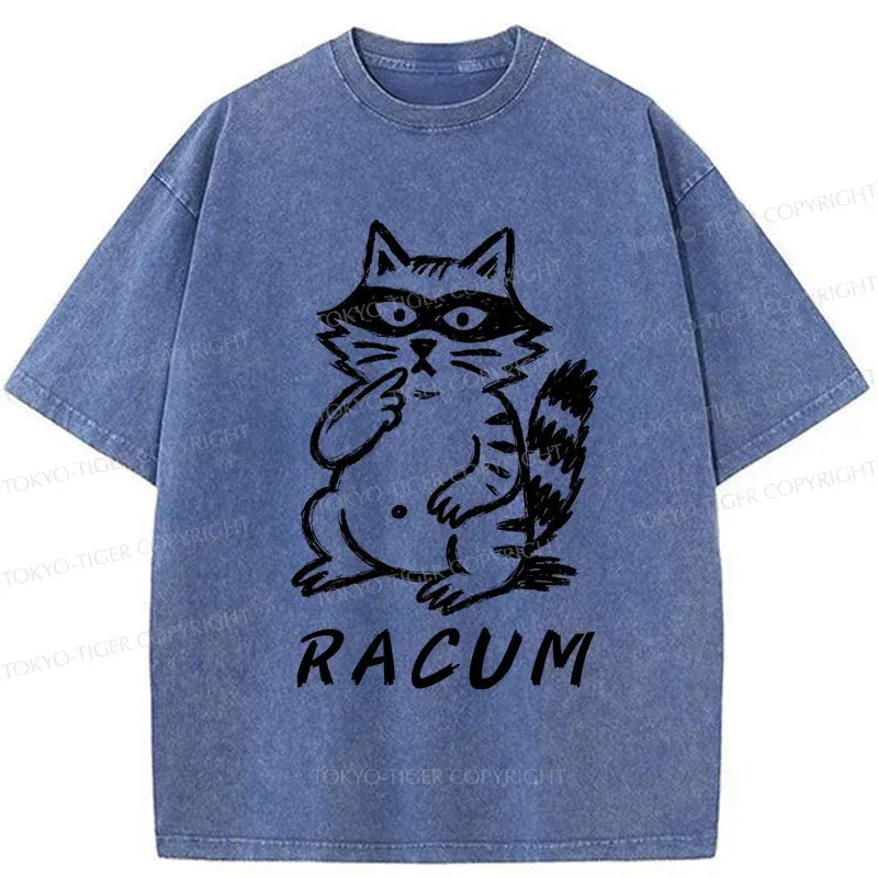 Kyoto-Lion Cunning Raccoon Washed T-Shirt