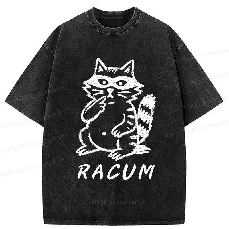 Kyoto-Lion Cunning Raccoon Washed T-Shirt