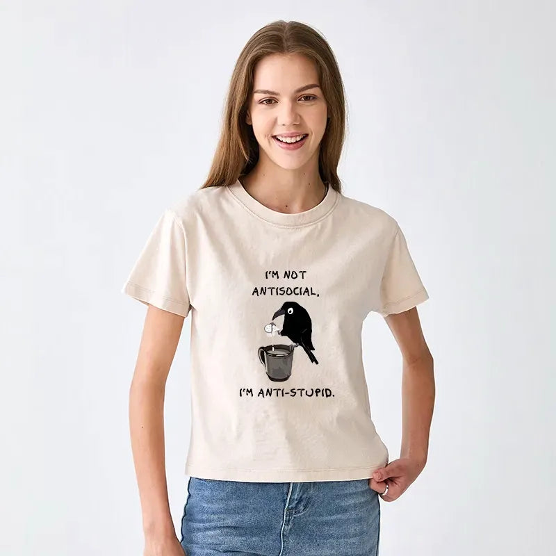 Traditional Japanese Crow T-shirt for Her