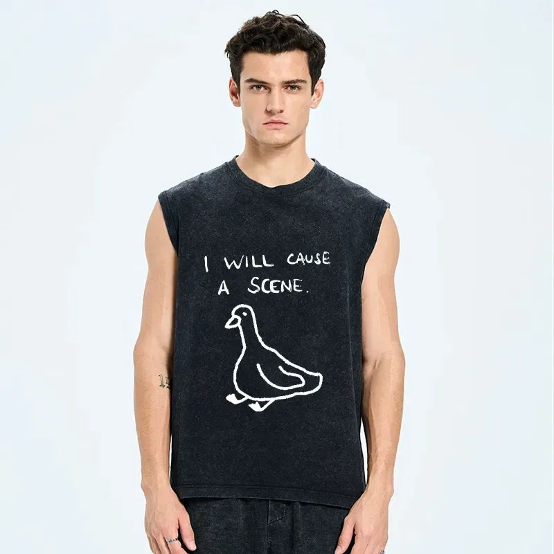 Unisex Washed Tank Top for Summer