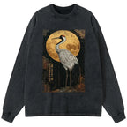 japanese crane t-shirt for streetwear
