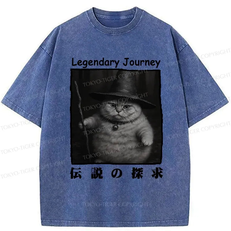 Kyoto-Lion The Legendary Journey Of Cat Washed T-Shirt