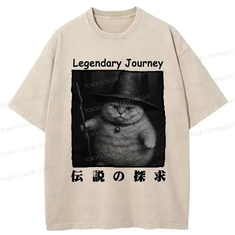 Kyoto-Lion The Legendary Journey Of Cat Washed T-Shirt