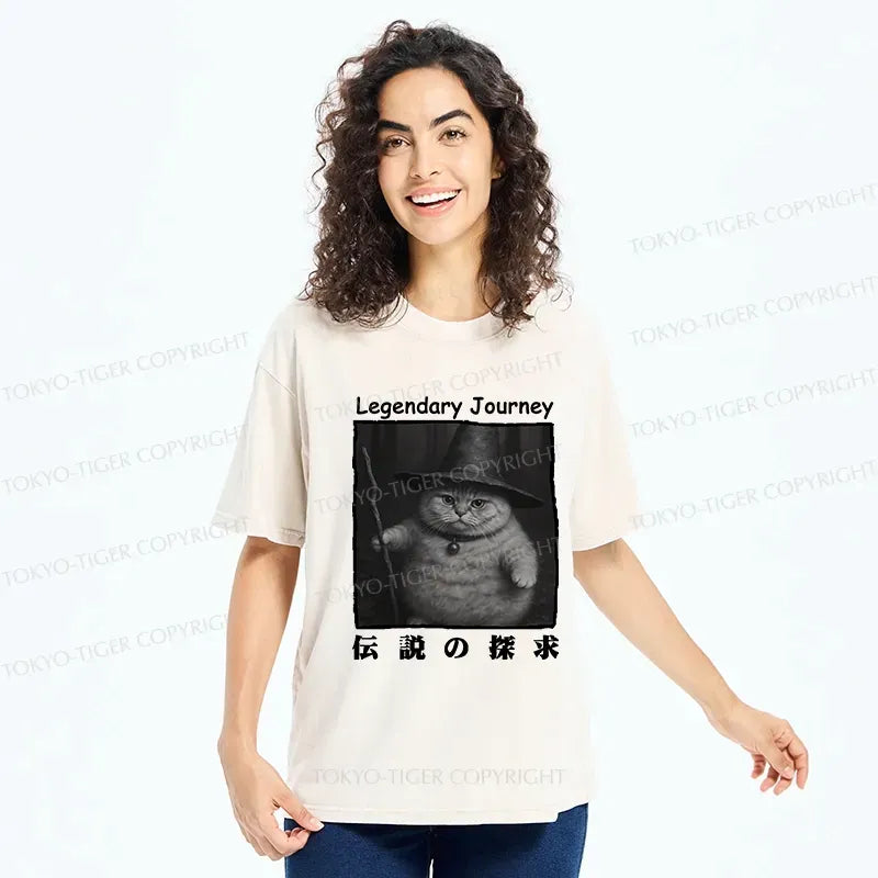 Kyoto-Lion The Legendary Journey Of Cat Washed T-Shirt