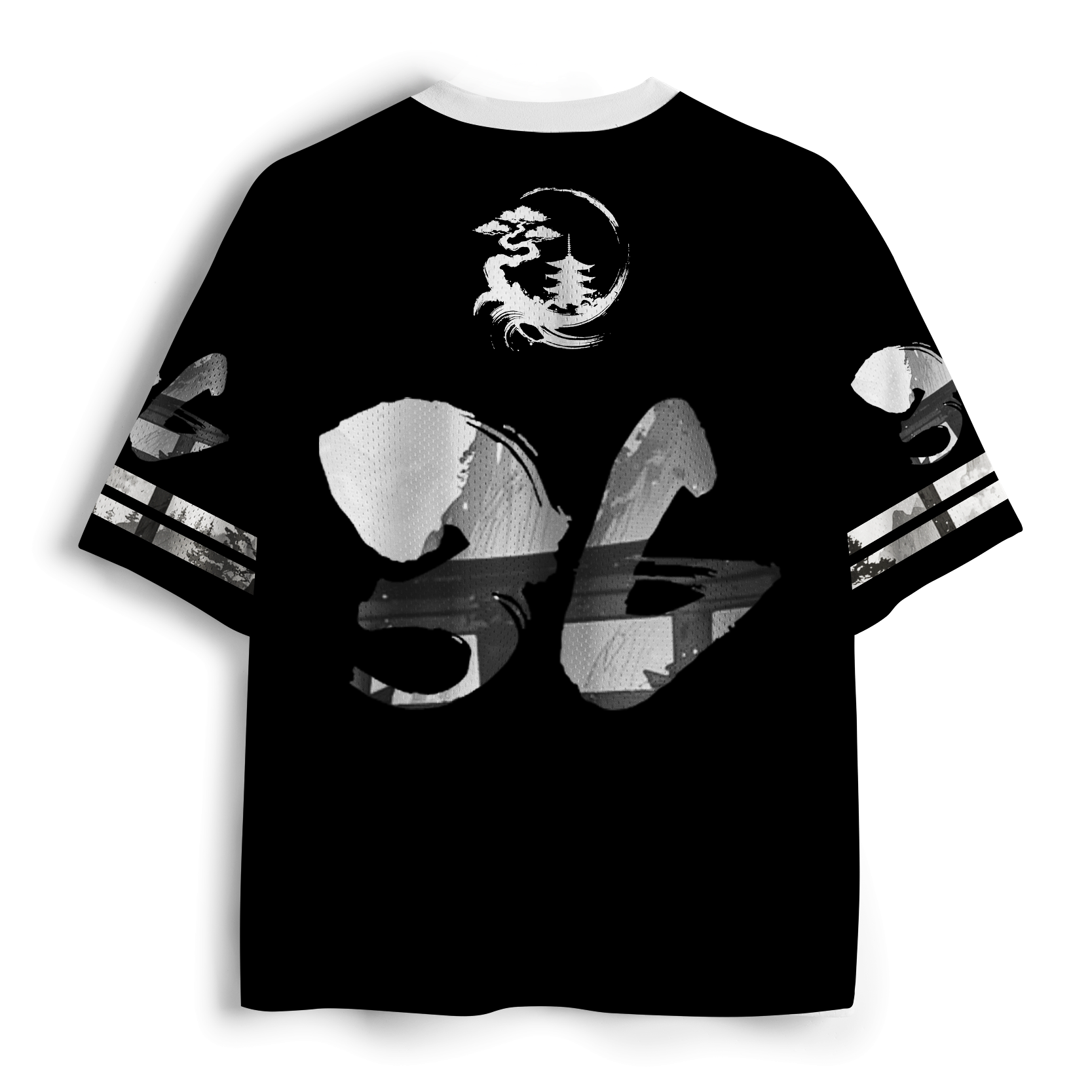 Trendy Japanese Samurai Cat Mesh Jersey