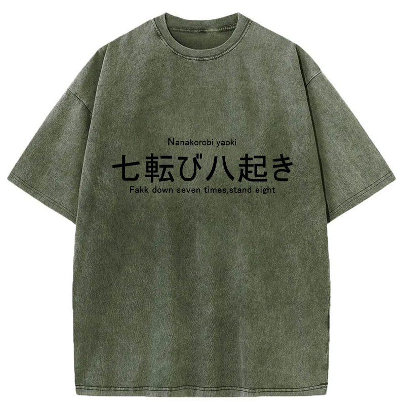 Japanese Vintage Washed T-Shirt for Daily Wear
