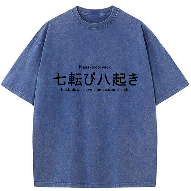 Japanese Vintage Washed T-Shirt for Daily Wear