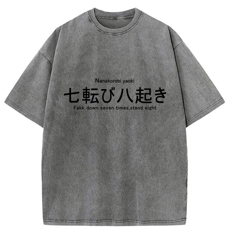 Japanese Vintage Washed T-Shirt for Daily Wear