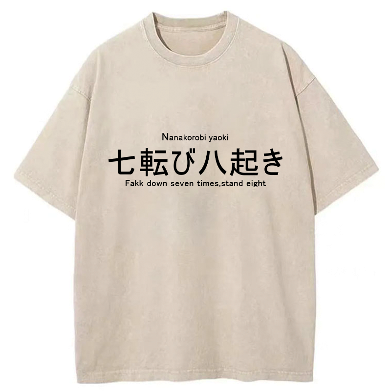 Japanese Vintage Washed T-Shirt for Daily Wear