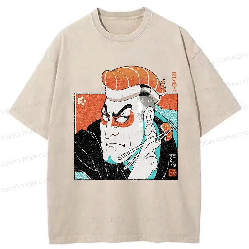 Vintage Sushi Chef T-Shirt for Streetwear