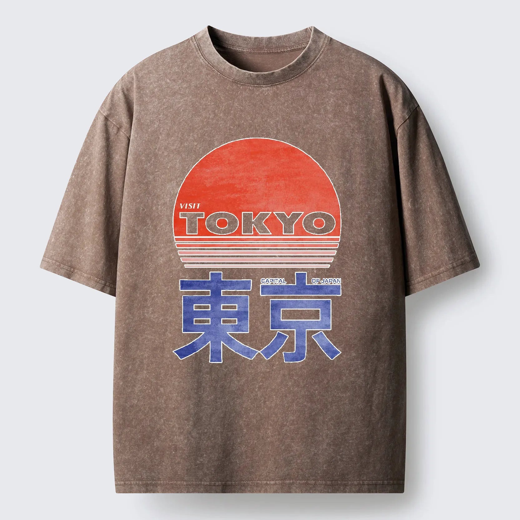 Japanese Washed T-Shirt with Kyoto Lion Design