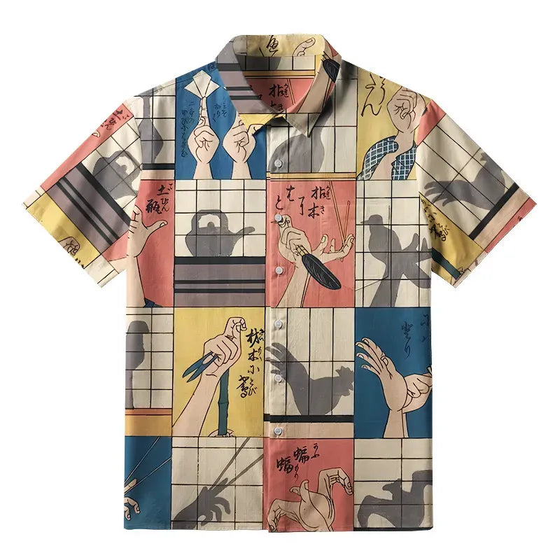 Trendy Kyoto-Lion Japanese Shirt for Street Style