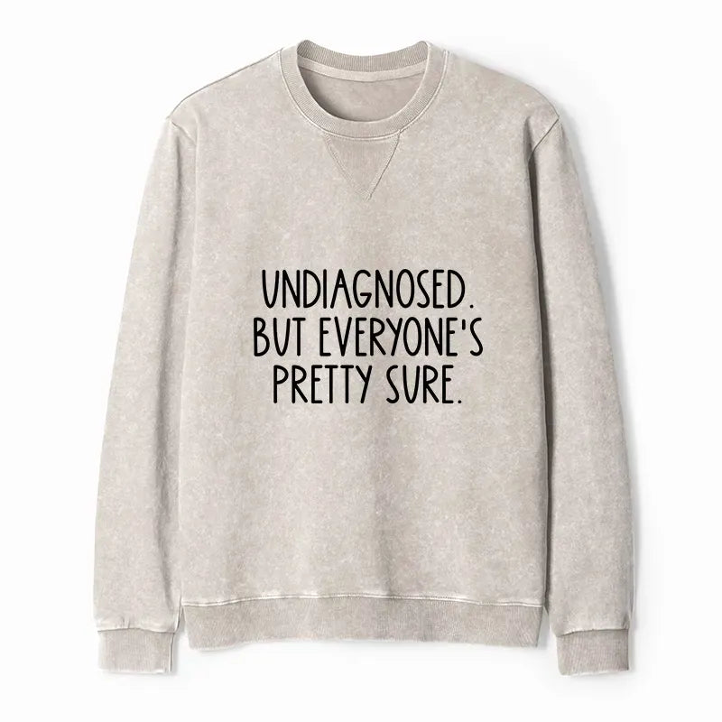 Kyoto-Lion Self-diagnosed Illness Funny Washed Terry Sweatshirt