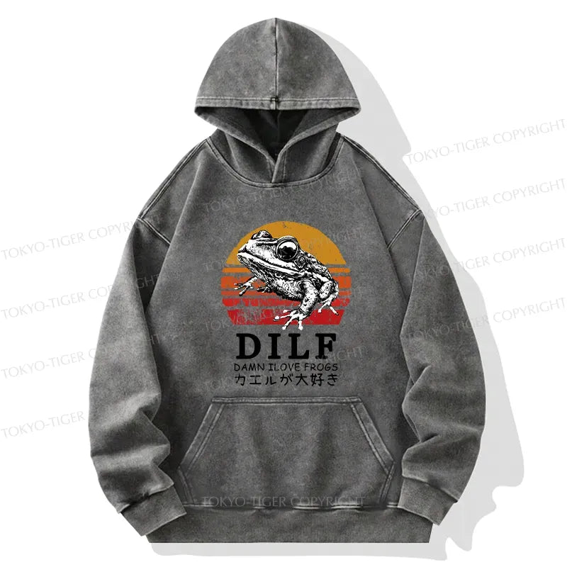 vintage frog lover hoodie for festival