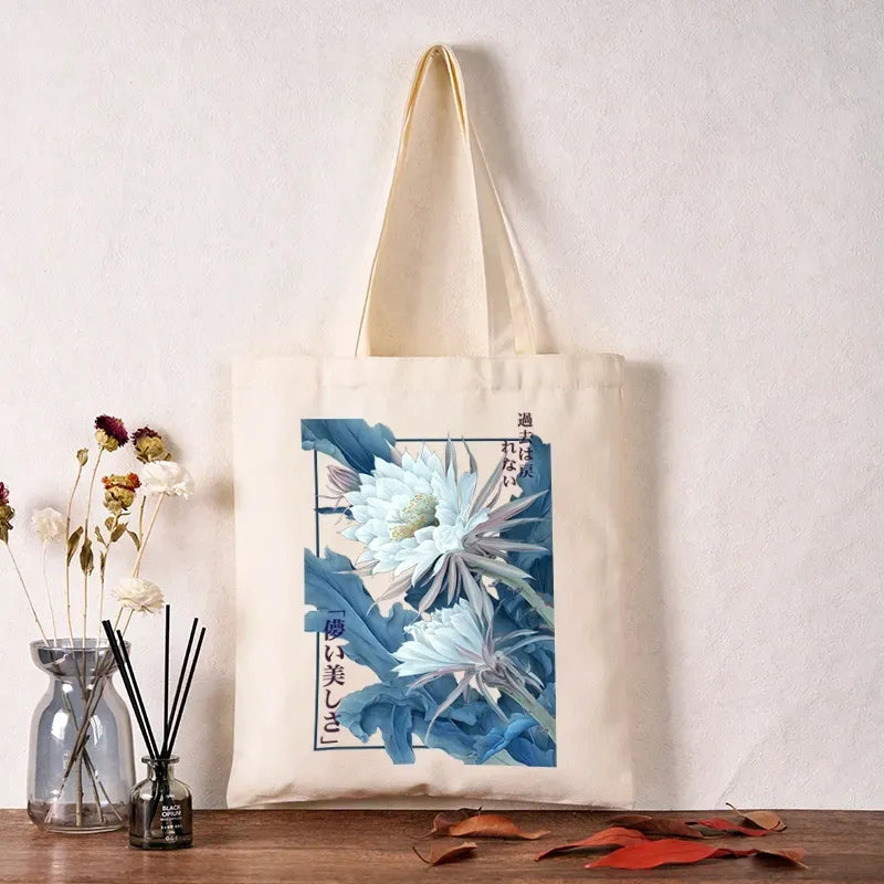kyoto lion epiphyllum poster tote bag