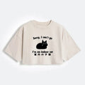 Kyoto-Lion Indoor Kitten Women's Washed Crop T-Shirt