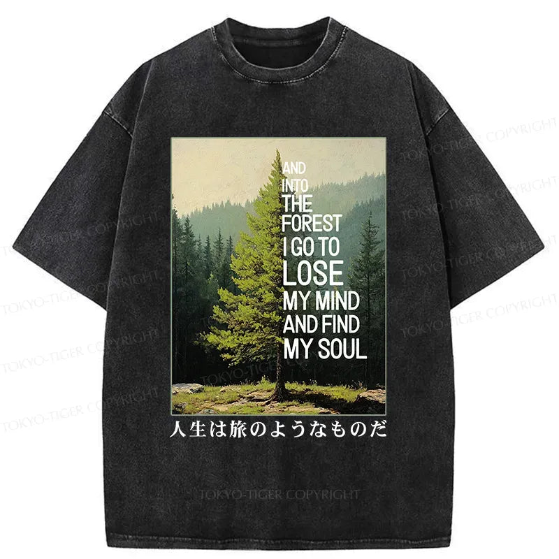 Japanese vintage washed t-shirt for daily wear