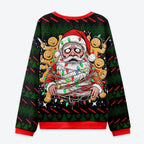 Kyoto-Lion Santa Claus Got Tangled Up Christmas Ugly Sweatshirt
