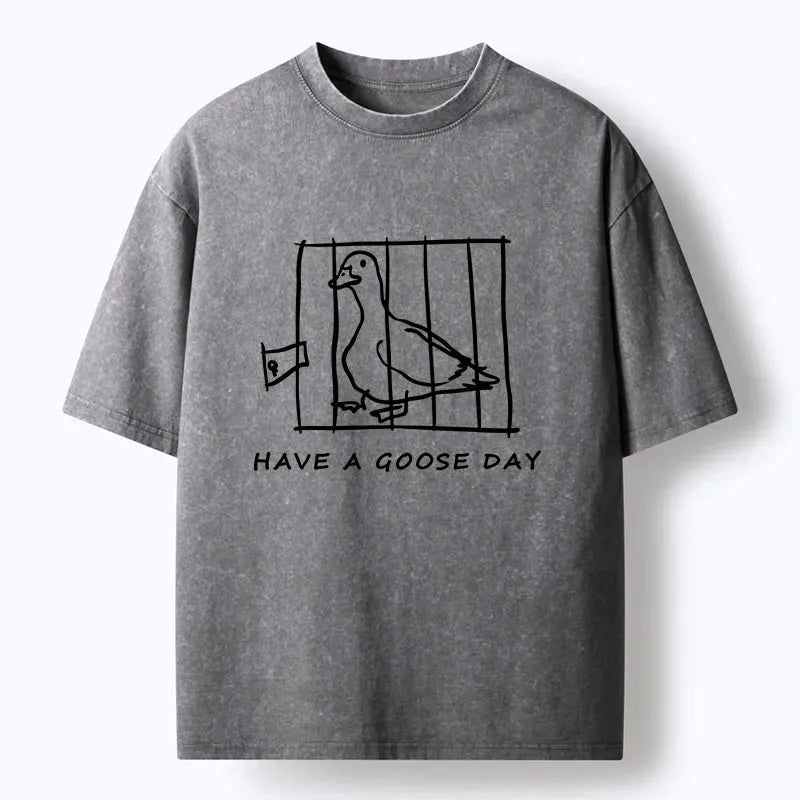 Kyoto-Lion GOOSE Day Washed T-Shirt