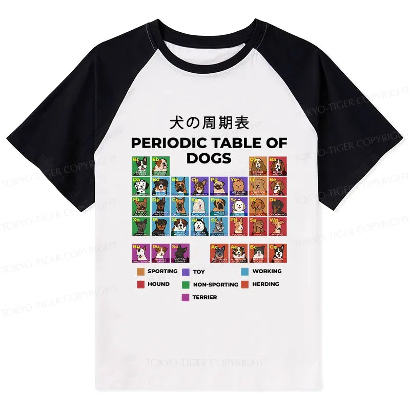 Periodic Table of Dogs Raglan T-Shirt