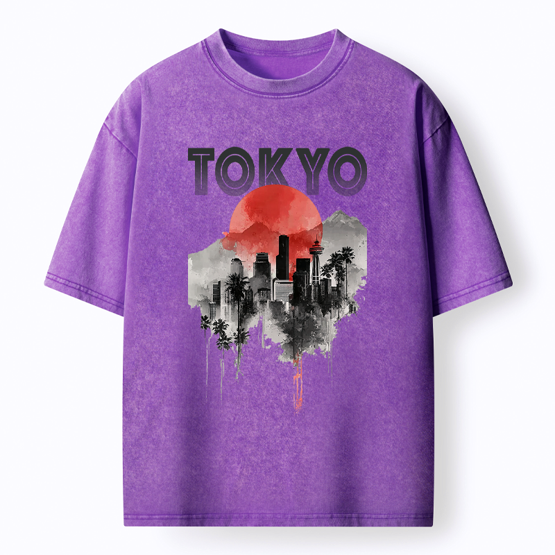 Japanese vintage washed t-shirt for daily wear