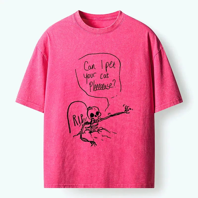 Japanese funny washed t-shirt on sale