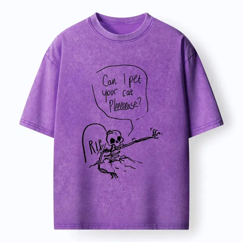Kyoto-Lion Last Wishes Funny Washed T-Shirt