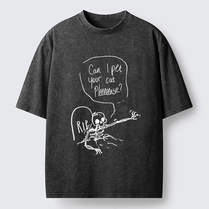 Japanese funny washed t-shirt on sale