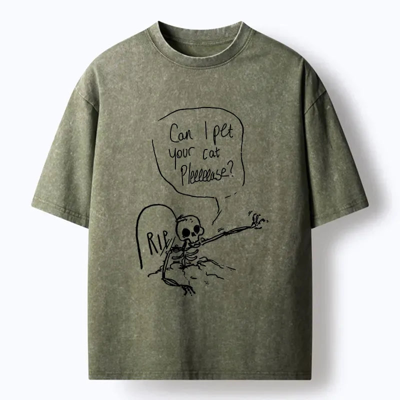Japanese funny washed t-shirt on sale