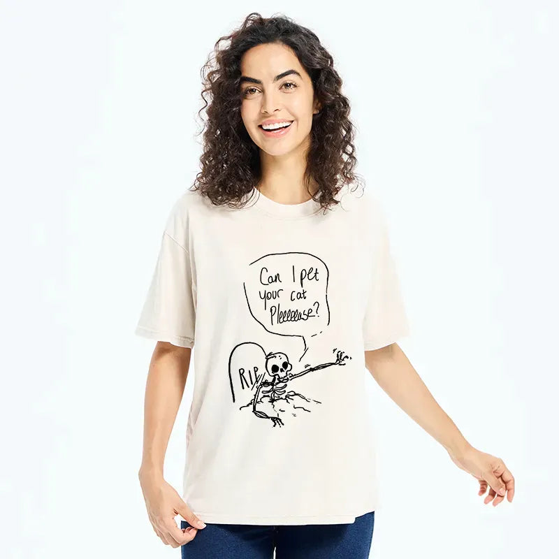 Japanese funny washed t-shirt on sale