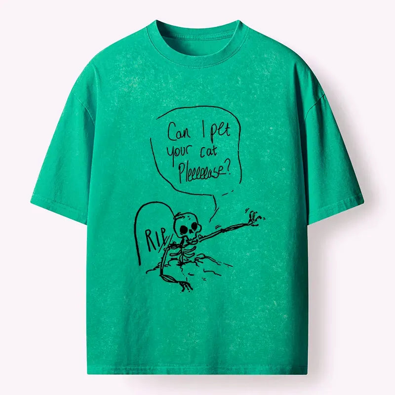 Japanese funny washed t-shirt on sale