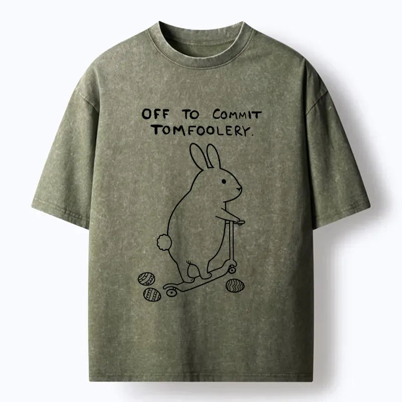 Kyoto Lion Rabbit Washed T-Shirt for Men