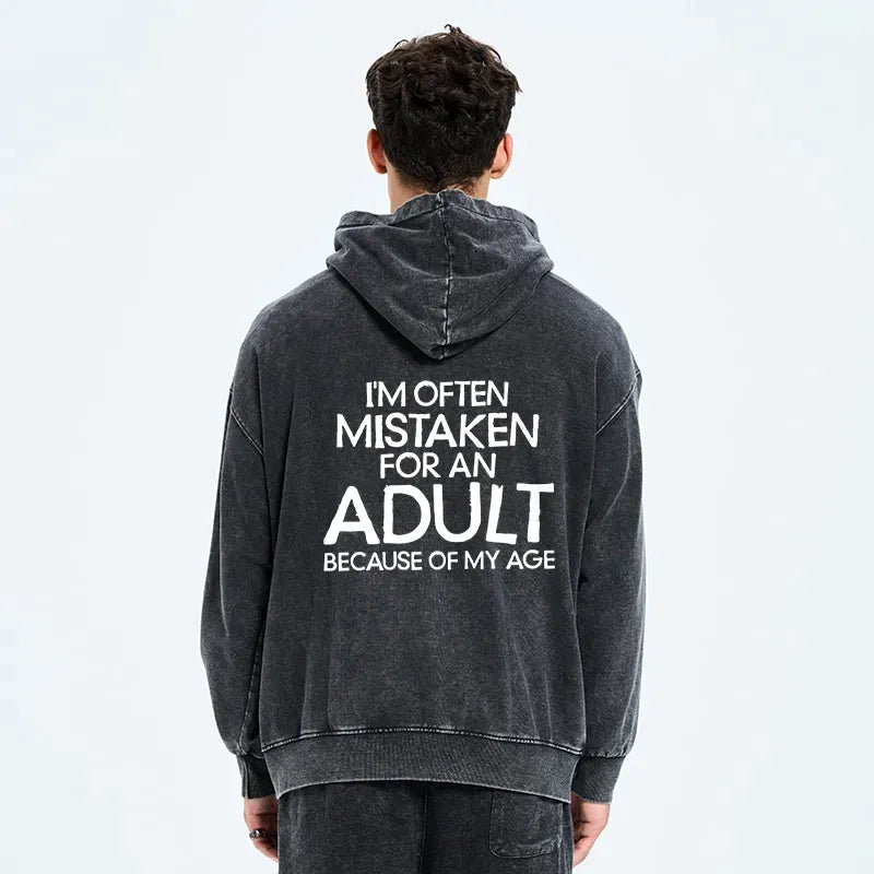 Japanese vintage washed zip hoodie