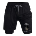Kyoto-Lion Cool Crow Sips Calm Coffee Alone Training Shorts