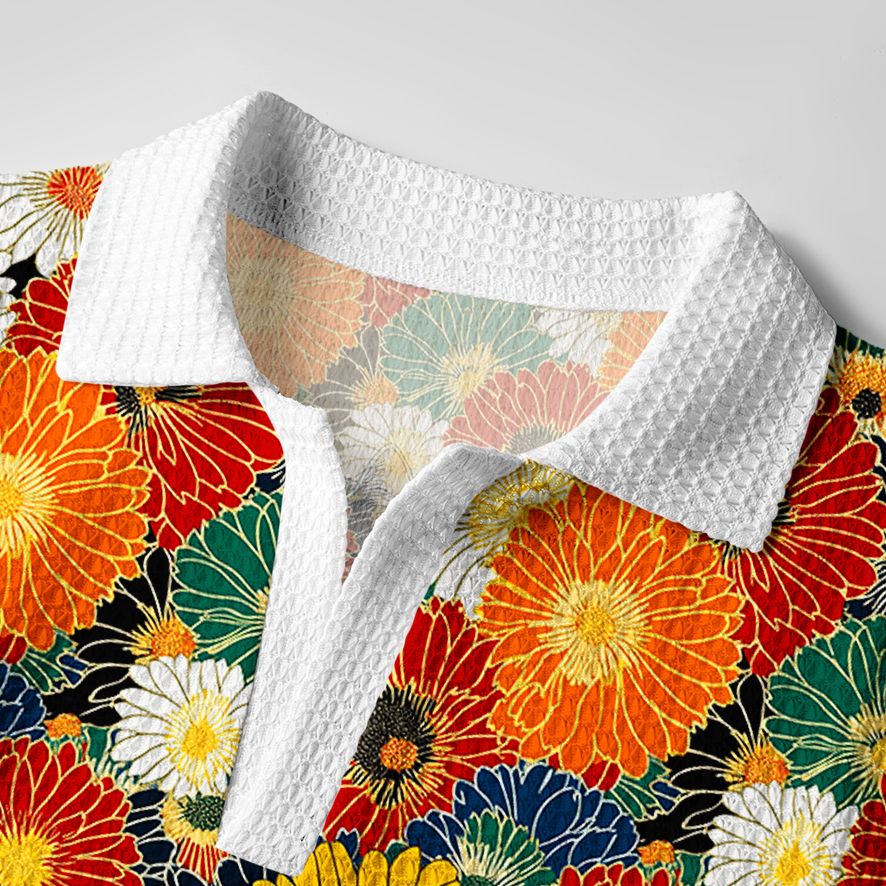 Japanese Chrysanthemums Polo Shirt for Men