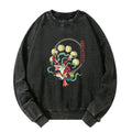 japanese washed sweatshirt with frog design