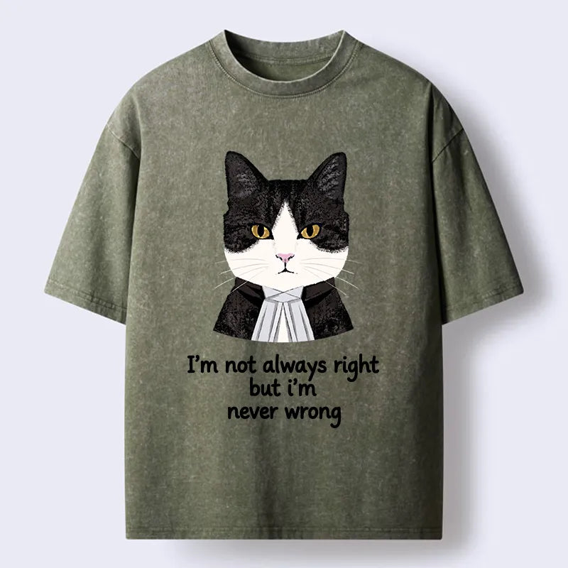 Kyoto-Lion Wise Cat Quote Washed T-Shirt