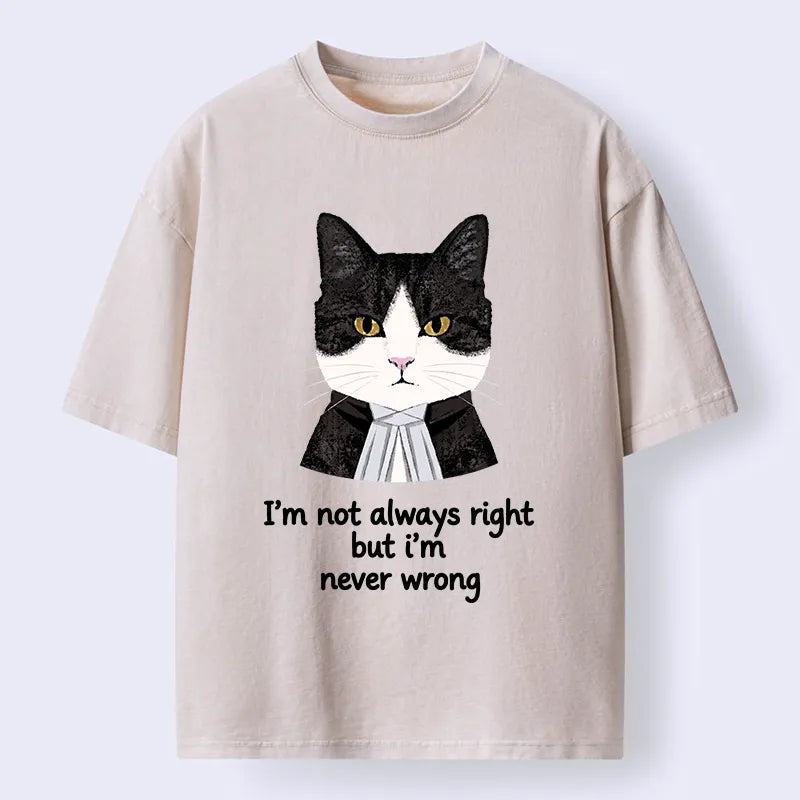 Kyoto-Lion Wise Cat Quote Washed T-Shirt